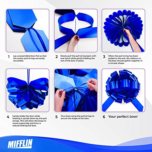 MIFFLIN Big Car Bow (Blue, 23 inch, 1 Pack), Gift Bow, Giant Bow for Car, Birthday Bow, Huge Car Bow, Car Bows, Big Blue Bow, Bow for Gifts, Christmas Bow for Cars, Gift Wrapping, Big Gift Bow - Thumbnail 7