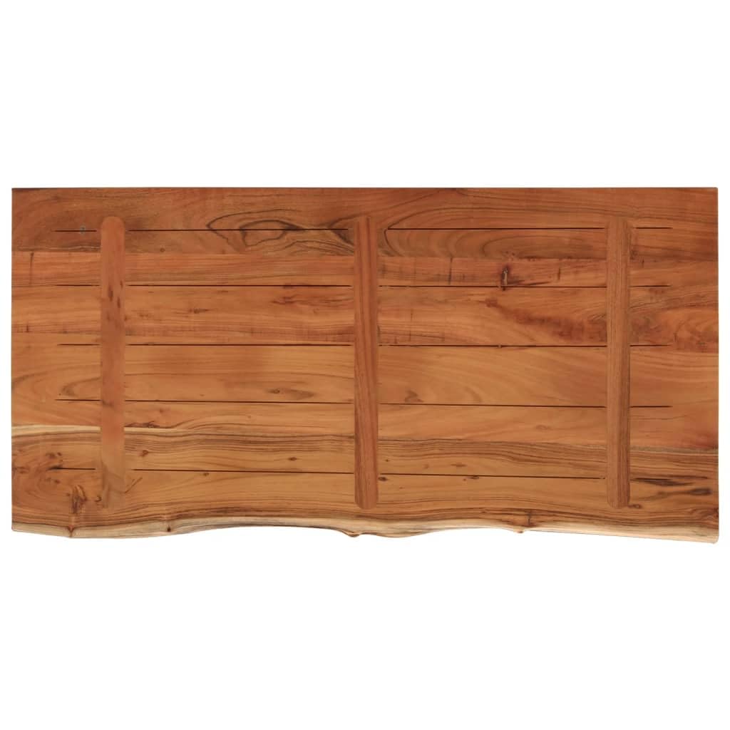 vidaXL Waschtischplatte, Rechteckig Arbeitsplatte mit Naturkante, Waschtischkonsole Tischplatte für Badezimmer, Holzplatte Platte Badmöbel, 120x60x2,5cm Massivholz Akazie