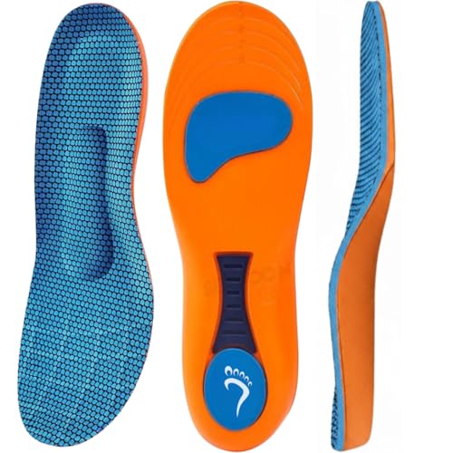 Plantar Fasciitis Insoles, Heavy Duty 220+lbs Arch Support Insoles for Heel Pain, OverPronation Metatarsalgia Insoles for Men & Women, Shock Absorption Flat Feet Orthotic Inserts (Medium EU 41-42)