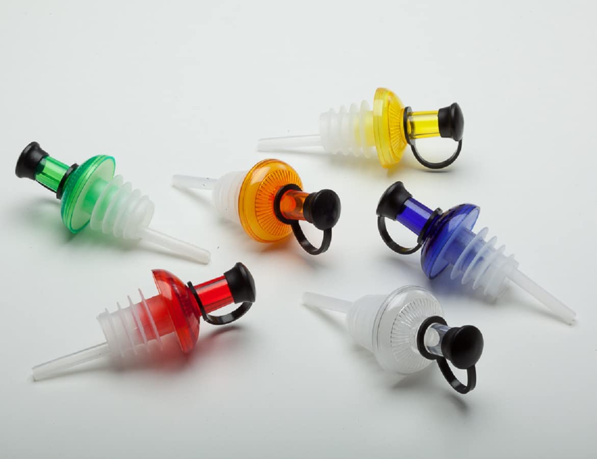 North Mountain Supply Wine Bottle Pouring Spout - Pack of 6 - Fits Any Standard Wine Bottle - Assorted Colors