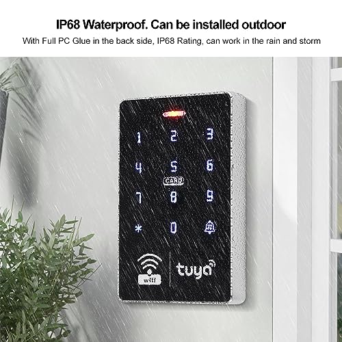 QTTYELOK WiFi Tuya Access Control System Kit Outdoor Waterproof RFID Access Controller Touch Keypad 125KHz 13.56MHz + 180KG Electric Magnetic Lock, Smart Phone APP Password Unlock by QttyElok - Used condition - Image 2