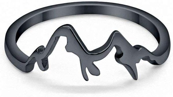 Blue Apple Co. Mountain Band Ring 925 Sterling Silver Choose Color