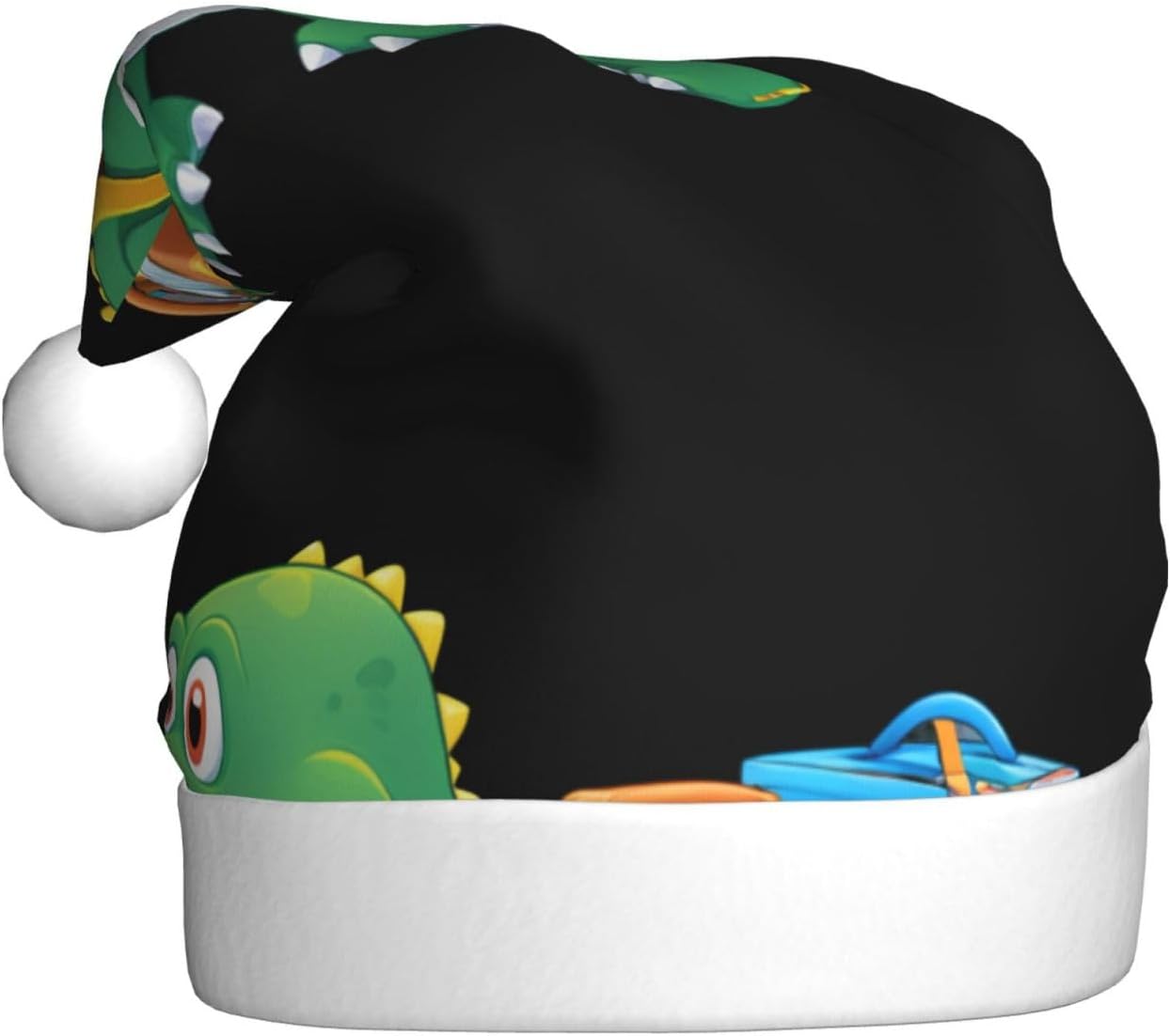 Adulto peluche cappello di Natale HJFCZH Dinosaur valigia stampe morbido e confortevole per feste balli Halloween