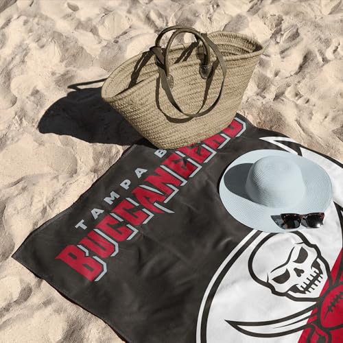 Image of Northwest NFL Tampa Bay Buccaneers Microfiber Beach Towel, 30 x 60 Inches - Quick Dry, Sand Resistant, Lightweight, Highly Absorbent, Incisor Design
