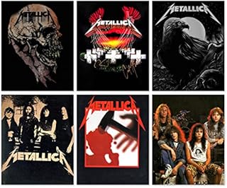 GALONG Metallica Poster Set of 6 8x10 Inch Frameless Canvas Posters Rock Posters Retro Band Posters Music Posters Rock Posters Band Posters Men Ladies Teen Boys Fan Music Lovers, multicolor
