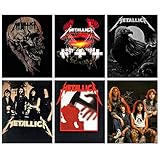 Audiovisual Metal-a Posters - Six 8 * 10 Inch Frameless Canvas Posters - Rock Posters - Vintage Band Posters - Music Posters - Rock Posters - Band Posters - Men Women Teen Boys - Fan Music Lovers