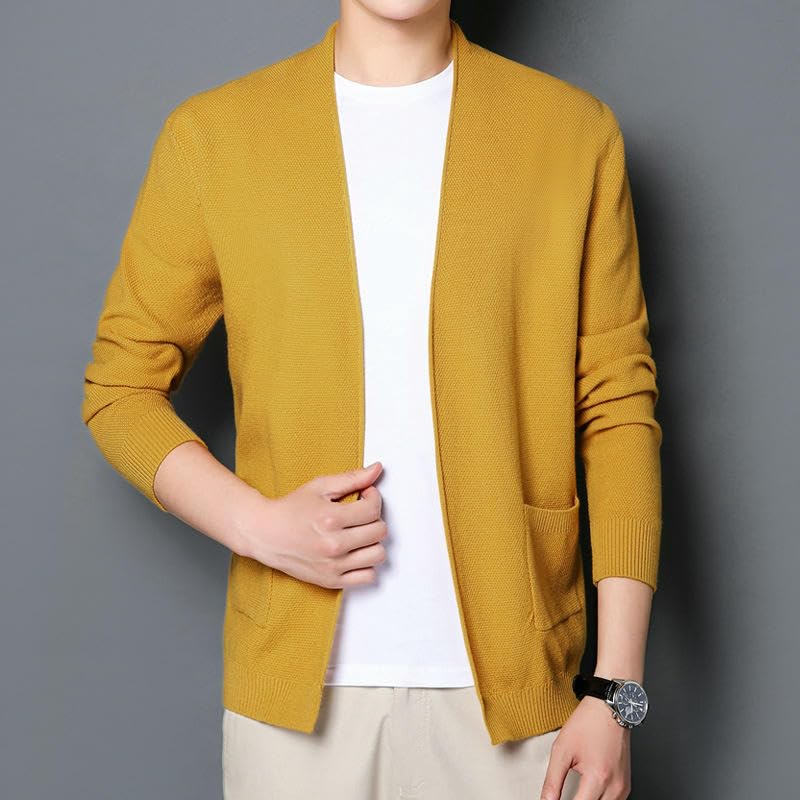 Pull en tricot homme coupe ajustée style coréen coloris uni casual