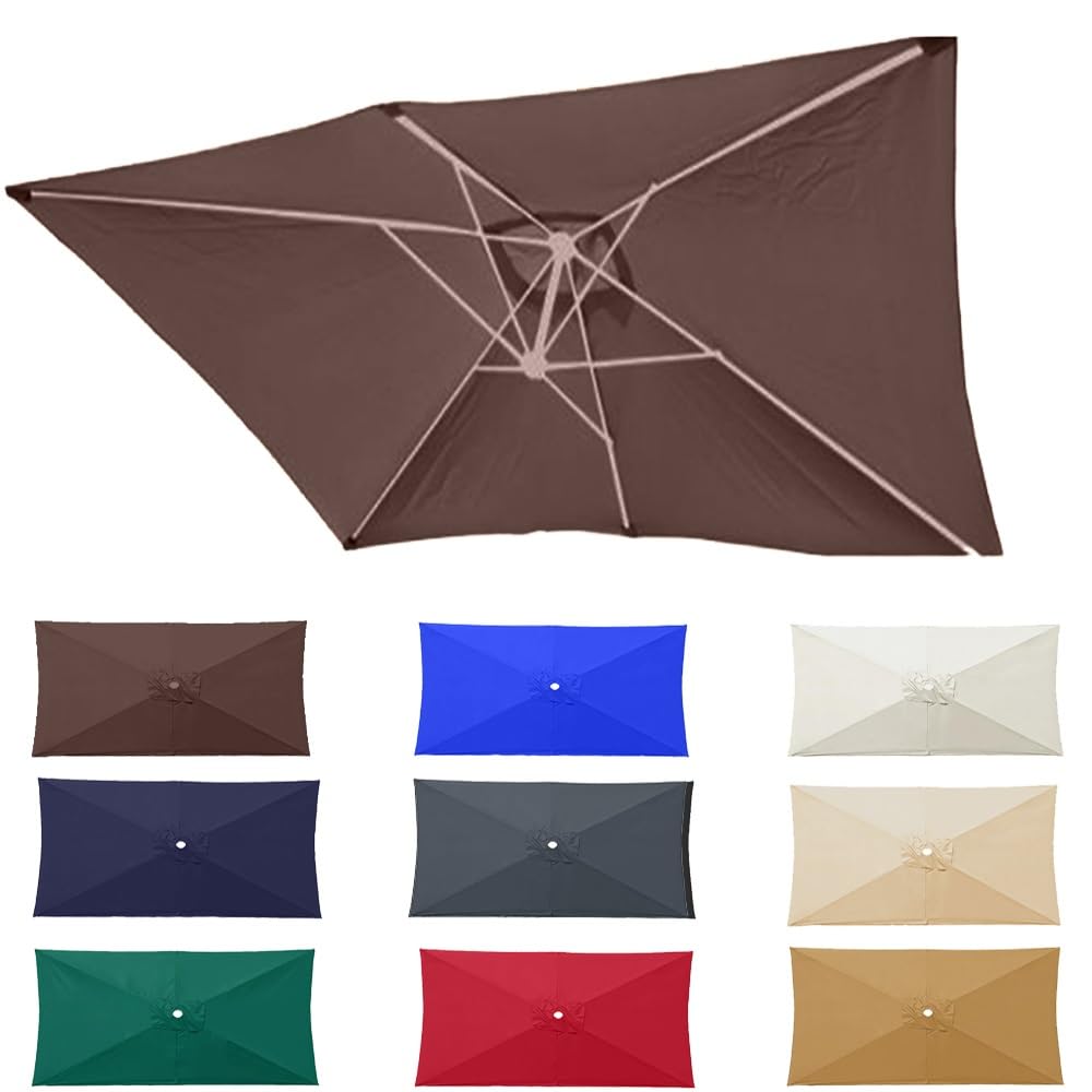 Toldo de repuesto para sombrilla de patio resistente UV lona café 3m