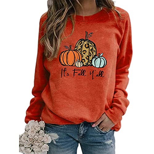 Sudadera con capucha para mujer, estilo casual, con estampado de letra, naranja, L Cover