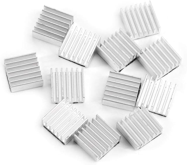 12Pcs Mini Cooler Heatsink Circuit Board 14x14x6mm Aluminum Cooling Fin with Adhesive Glue on Back for Computer Power IC