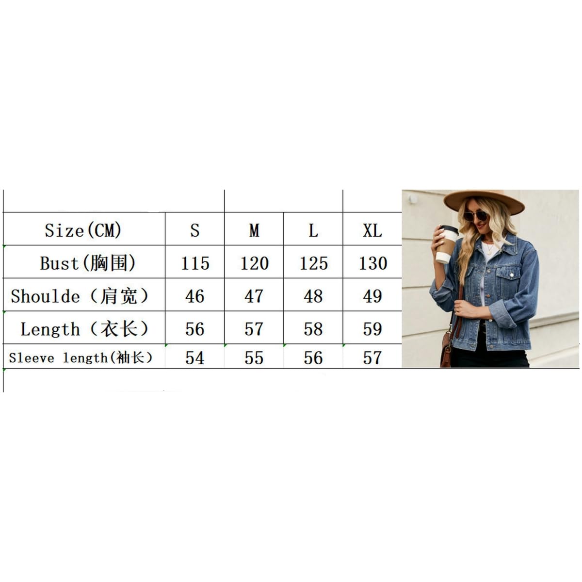 Giacca Jeans Donna Giacca di Denim Femminile, Giacca di Revers A Maniche Lunghe, Giacca di Denim Lavato Corto Top-Cappuccio Blu Rimovibile-L