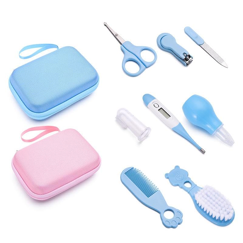GUGU Baby 8 in 1 Baby Grooming Kit Newborn Baby Care, Blue or Pink, Baby Hair Nail Thermometer Care Set - Image 3