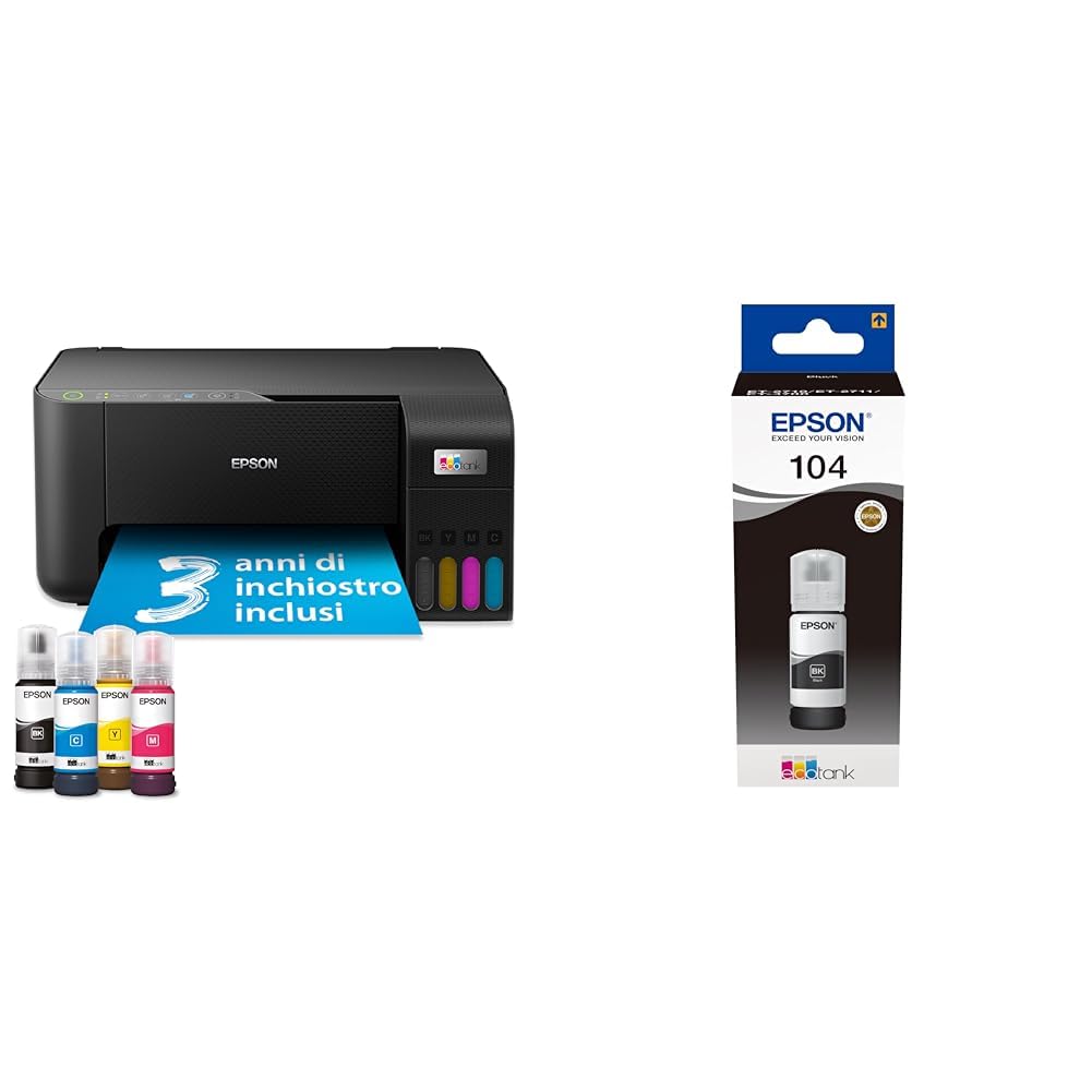 Epson EcoTank ET-2862 avec Une Bouteille d'encre supplémentaire (Noire)