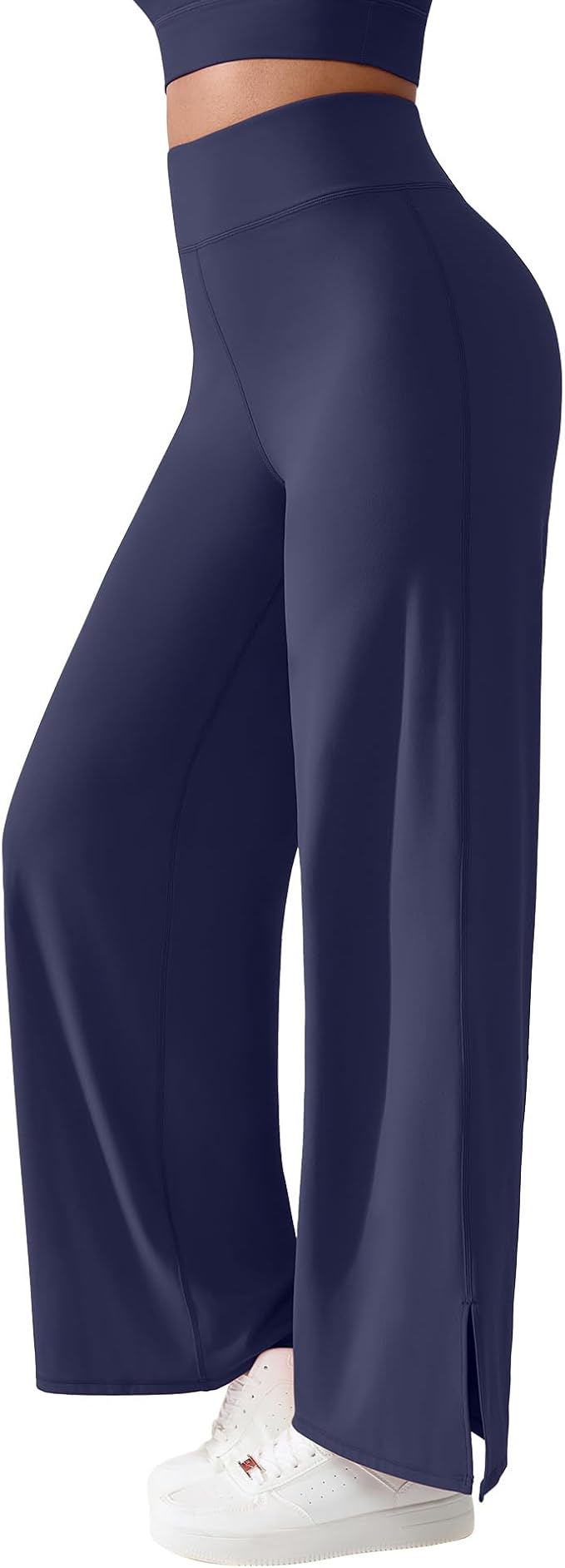 BRXL Wide Leg Yoga Pants for Women Palazzo High Waist Straight Leg Side Slit Back Pocket Buttery Soft Lounge Pants