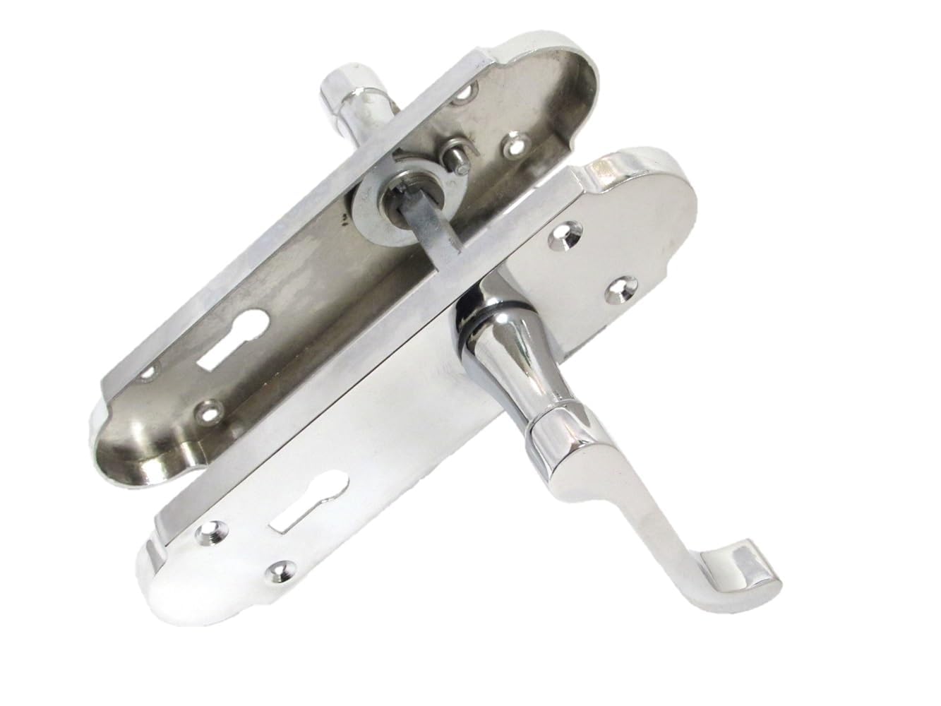 Epsom Door Handle - Chrome Internal Lock Door Handles - Door Handles Internal Sets, Chrome Door Handle Set for Internal Doors, Door Handle in Chrome, 170mm x 42mm