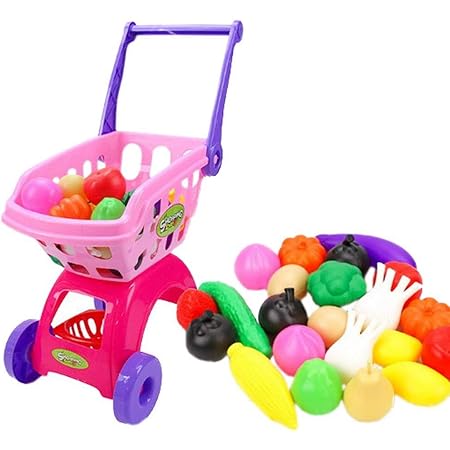 Amazon Co Jp Comvip 子供 ままごと スーパーカート ショッピングカート ギフト 知育玩具 手押し車 組み立て式 女の子 男の子 買い物 タイプd ピンク おもちゃ