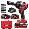 ARCCAPTAIN Cordless Impact Wrench, 1500N.m (1106Ft-lbs) 1/2″ High Torque Impact Gun, 15C High-Rate 2×4.0Ah Batteries, 20V Power Impact Driver, Supports Up to 40mm Socket for Heavy Truck/Car/Pickup