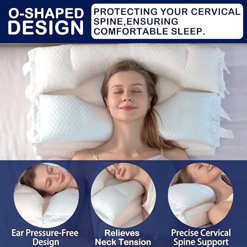 Image of Memory Foam Bed Pillow,Adaptive Pillows for Neck Pain Relief,Medium Firm Pillow for Side,Back,and Stomach Sleepers Keep Pressure Relief to Deep Sleep