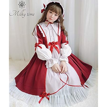 Amazon Co Jp Milky Time お嬢様 ゆったり かわいい クラシカル ロリィタ コスプレ ドレス メイド服 ゆめかわいい フリル セット ワンピース 長袖 ワンピース ボンネット付き 赤 ハロウィン ホビー Amazon Co Jp Milky Time お嬢様 ゆったり かわいい クラシカル ロリィタ コスプレ ドレス メイド服 ゆめかわいい フリル セット ワンピース 長袖 ワンピース ボンネット付き 赤 ハロウィン ホビー