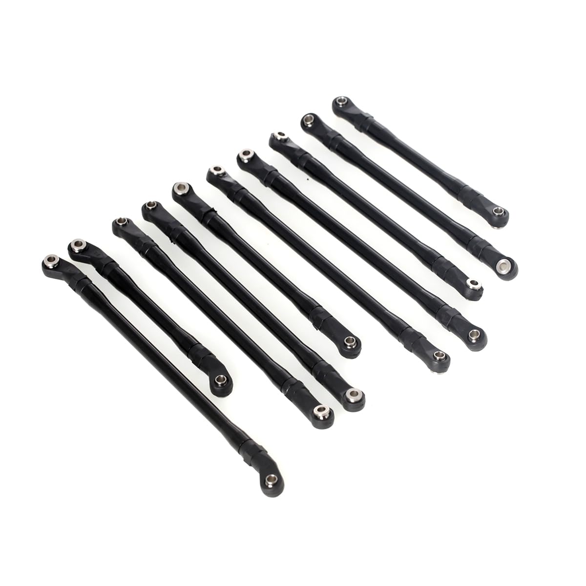 LCX 1/10th RC Car Stainless Steel Complete Suspension Link Set 313mm Wheelbase for Axial SCX10 II, Upgrades Parts Accessories (Black)