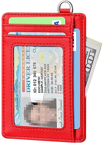 FurArt Slim Minimalist Wallet, Front Pocket Wallets, RFID Blocking, Credit Card Holder for Men & Women-Scarlet2
