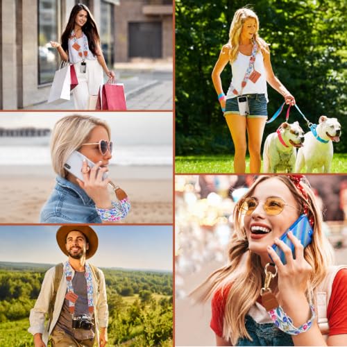 Image of XANGNIER Clip and Go Strap for Phone with Wallet Crossbody,Multicolor 34 | Cell Phone Lanyard with Zippered Purse,Anti Theft Cross Body Lanyard for Women /Teacher,Cellphone Wrist Chain Accessories