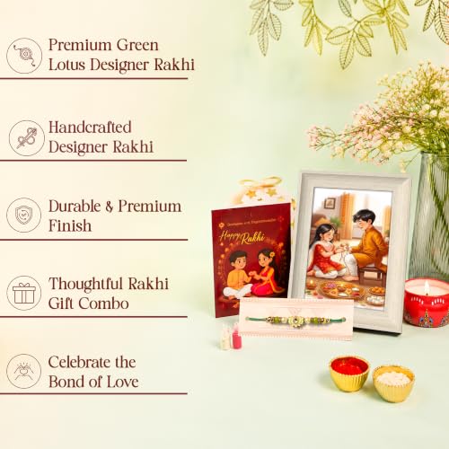 Image of Art Street Table Rectangular Photo Frame with Lotus Floral Rakhi, Plexi Glass, Engineered Wood Cave Photo Frame for Home and Office Decoration Tabletop (Off White, Size- 4x6 Inch)