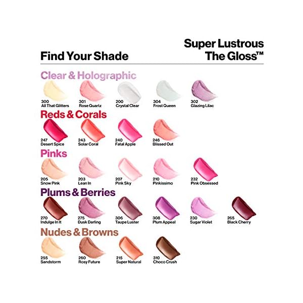 REVLON-Super-Lustrous-Lip-Gloss-Rosy-Future Revlon Super Lustrous The Gloss, Lip Gloss Makeup Stocking Stuffers for Women, Non-Sticky, High Shine Finish, 260 Rosy Future, 0.13 Oz