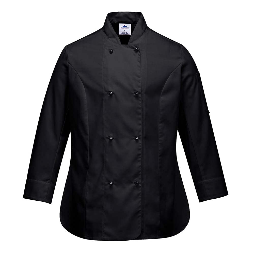PortwestPortwest Rachel Women's Chefs Jacket L/S, Size: XXL, Colour: Black, C837BKRXXL