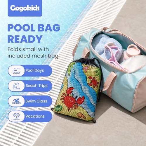 Image of Gogokids Kids Swim Cover Up, Lightweight Microfiber Changing Poncho with Carry Bag, Beach Pool Coverup for Boys Girls