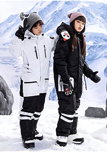 Boys/Girls One Piece Ski Suits Overalls Jumpsuit Windproof Waterproof Snowboarding Snow Suit for Kids Winter Outdoor2
