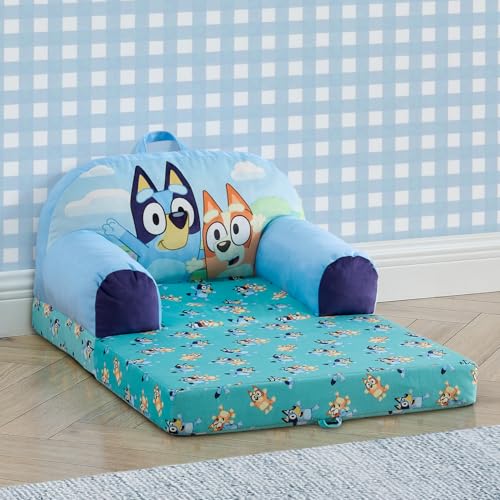 Delta Children - Bluey Cozee Buddy Flip-Out Kids Chair, Blue - image 9