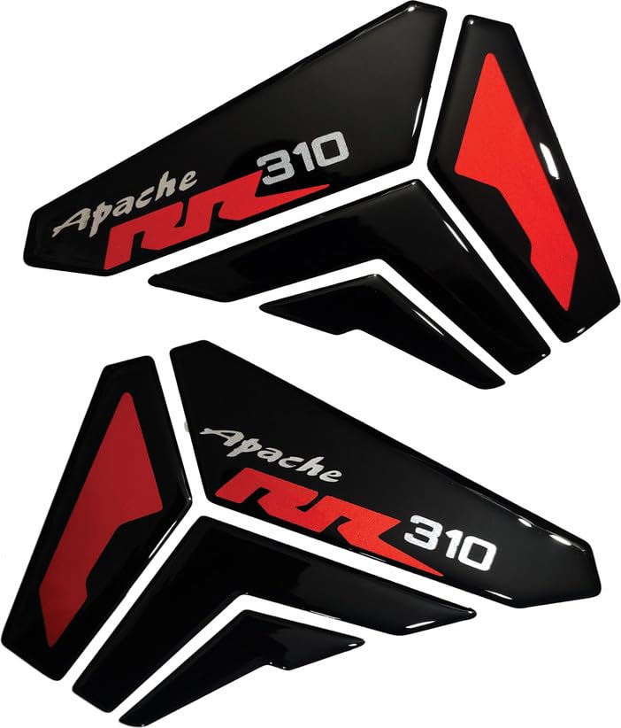 Image of Apache RR310 Motorcycle Side Knee Pad Decals and Stickers, Red and Black (RED)