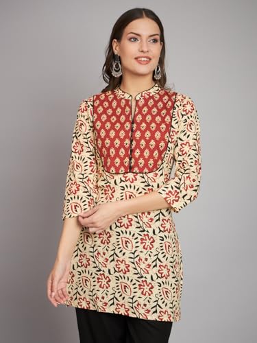 Image of Rapsodia Women's Cotton Regular Kurta (R70149-Red-P Red)