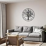 20inch/50cm Large Tree of Life Wall Clock for Bedroom,Living Room,Battery Operated Metal Big Decorative Silent Non Ticking Wall Clocks for Farmhouse,Room Wall Decor (Tree of Life, 20 inches) - Image 5