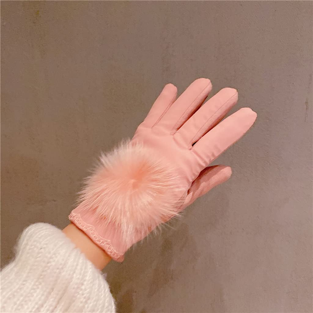 Guantes de invierno para mujer Ciclismo calor pantalla táctil más terciopelo al aire libre ciclismo guantes de conducción de las mujeres abajo algodón al aire libre guantes (color: D)