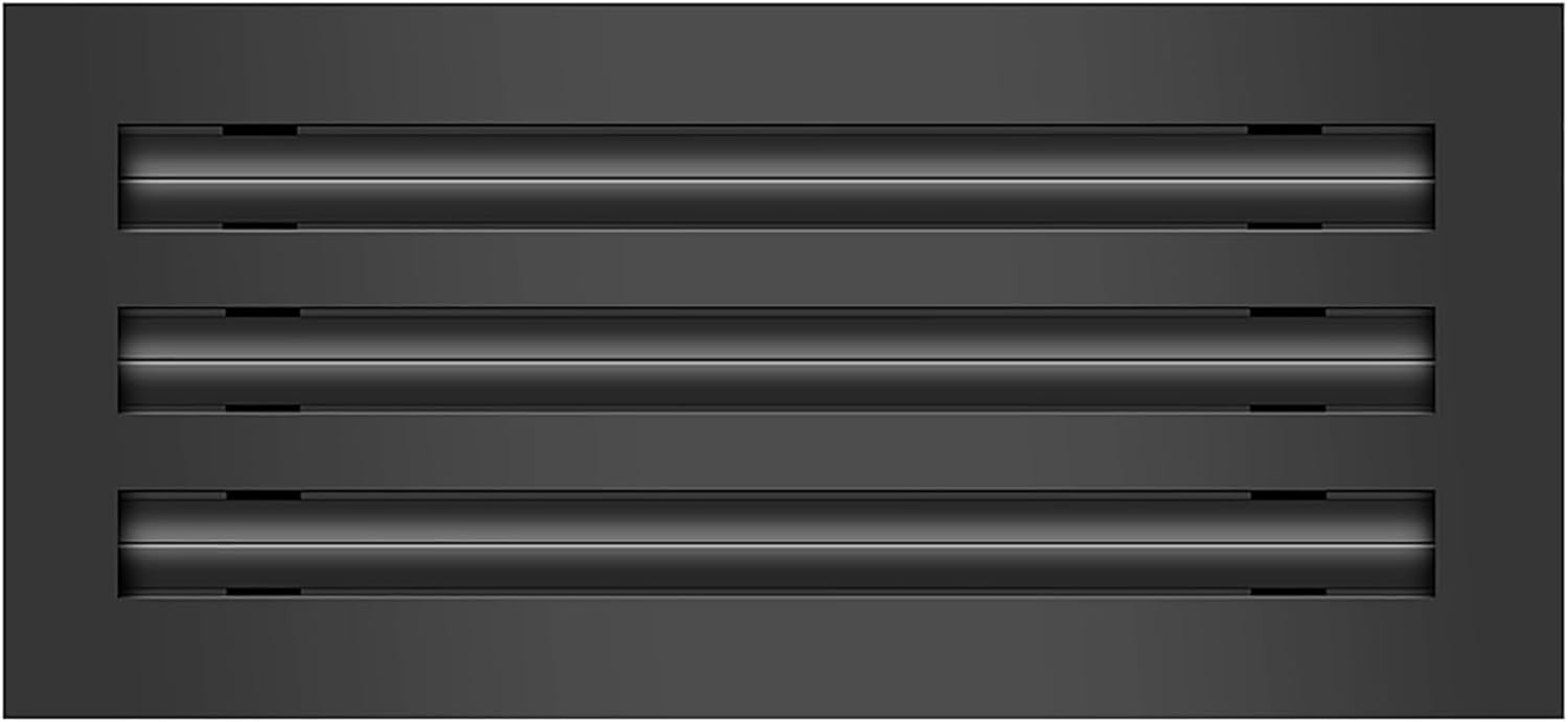 12 Linear Slot Diffuser - (3 Slot) Triple Slot - Black Decorative Air Vent - Modern AC Vent Cover for Ceiling, Walls & Floors - Texas Buildmart