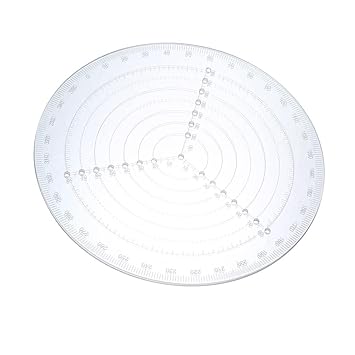 Ketsicart Round Center Compass Clear Acrylic Lathe Centering Tool Circle Gauge for D ing Circles Wood Turning Lathe Work Tool Circles Diameter
