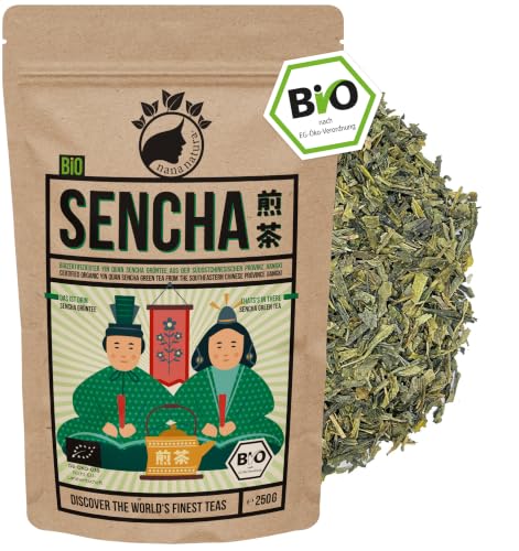 NanaNaturas BIO Sencha Grüntee aus dem Yin Quan Teegarten in China 250g | loser aromatischer Premium Blatt-Tee frisch grasig & mild | für Teekanne & Gongfu