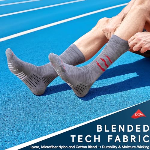 Crew Compression Socks for Men Women - Mild Support, Wicking Cushioned Compression Running Socks for Sport Basketball2