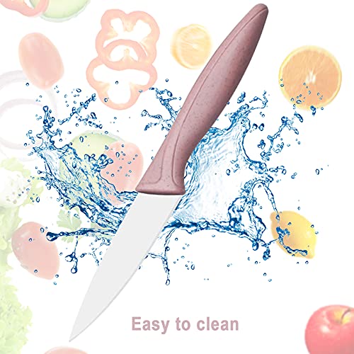 Kocpudu Fruit Knife Small, 3 Sharp And Durable Fruit Knife, Exquisite And Beautiful, With Scabbard, Paring Knife Is Suitable For Most Vegetables, Fruits And Meat (Pink, Blue, Green) #TOP4