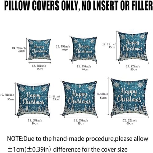 Housse coussin 70x70cm en lin de qualité pour une déco de Noël réversible