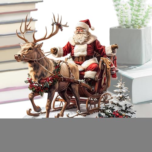 Weihnachtsmann-Rentier-Schlitten Miniatur – Weihnachts Schlitten...