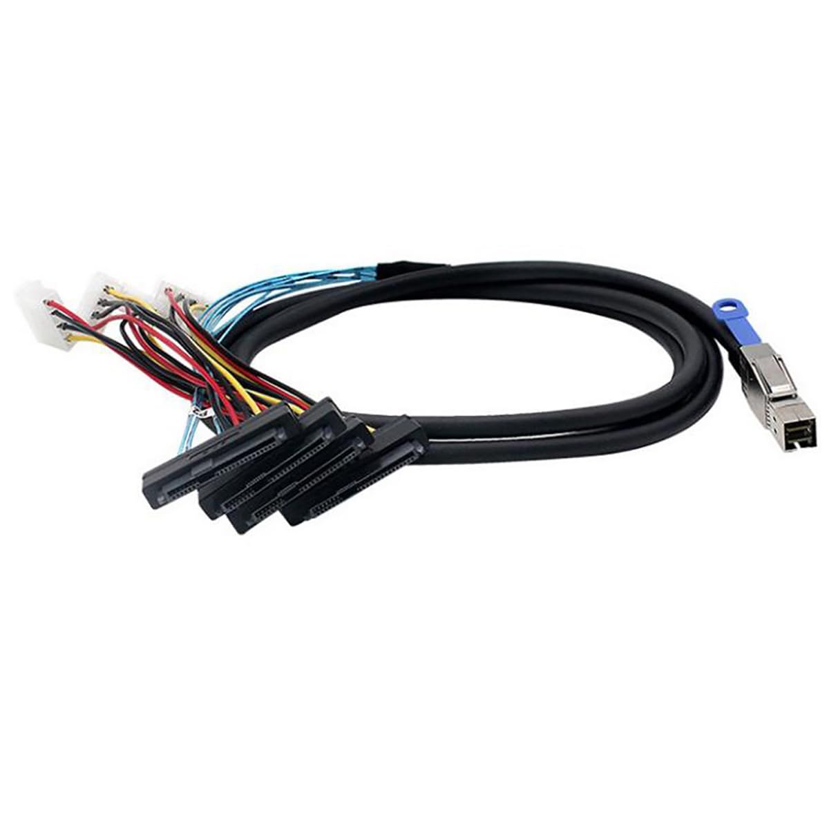 AoQhir Mini SAS HD SFF 8644 to 4* SAS 8482 29P Server Cable with Power – 6Gbps High Speed 28AWG Copper Wire Data Transfer Cord (0.5M)