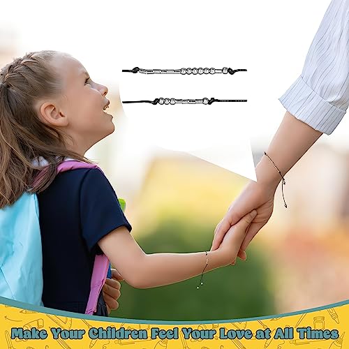 Image of EOBOH Back to School Supplies, Back to School Bracelet Mommy and Me, Prek Matching Wish Bracelets Set, Adjustable Bracelet for Boys Girls Gifts Stuff Bulk