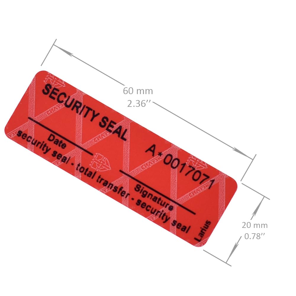 Larius Security Labels - Transfer Type Seal Security Seal Security Seals - English Version (Red, 100) - Image 3