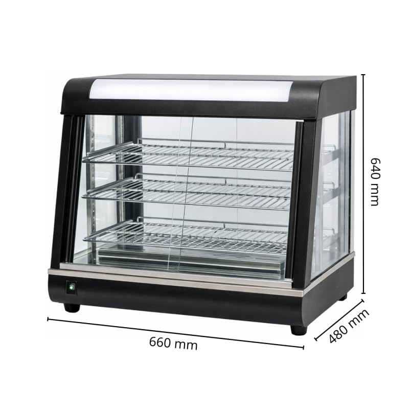 Vitrine Chauffante Professionnelle 3 Niveaux – 1500 W – Grande Capacité – Idéale Snacks & Boulangeries