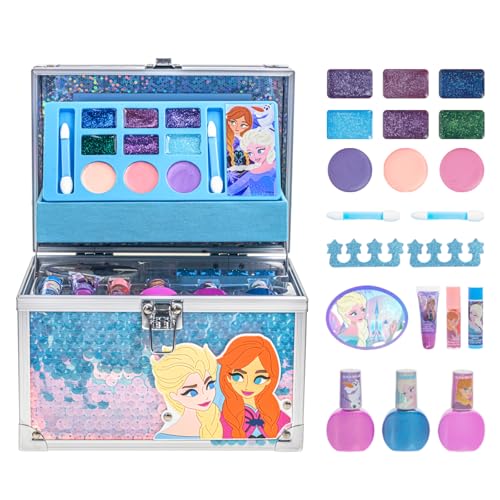 Disney Frozen Train Case Beauty Set with Washable Makeup, Ages 3+