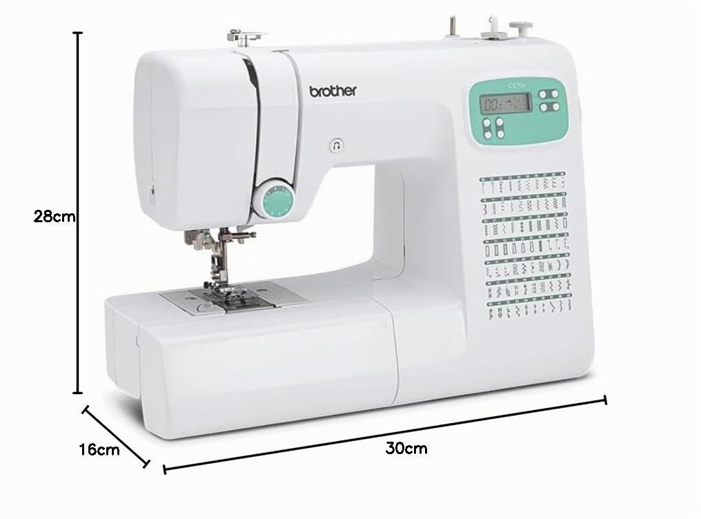 Brother CS70S Macchina da Cucire Elettronica con 70 Punti di Cucito utili, Elastici, Ornamentali,ricami, patchwork Cucitura Automatica, Display Multifunzion