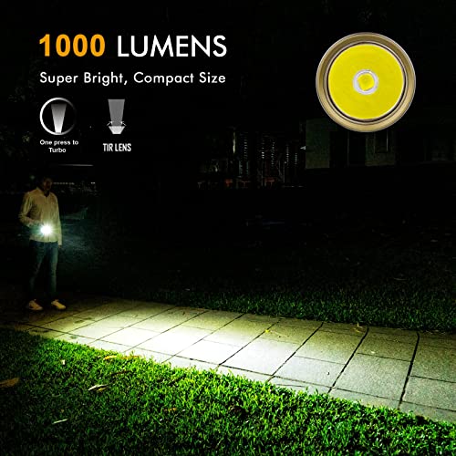 Rovyvon A21 1000 Lumens Flashlight, Rechargeable Pocket Flashlight Waterproof For Edc Gear, Camping, Hiking, Holiday Gift (Military Green) #TOP1